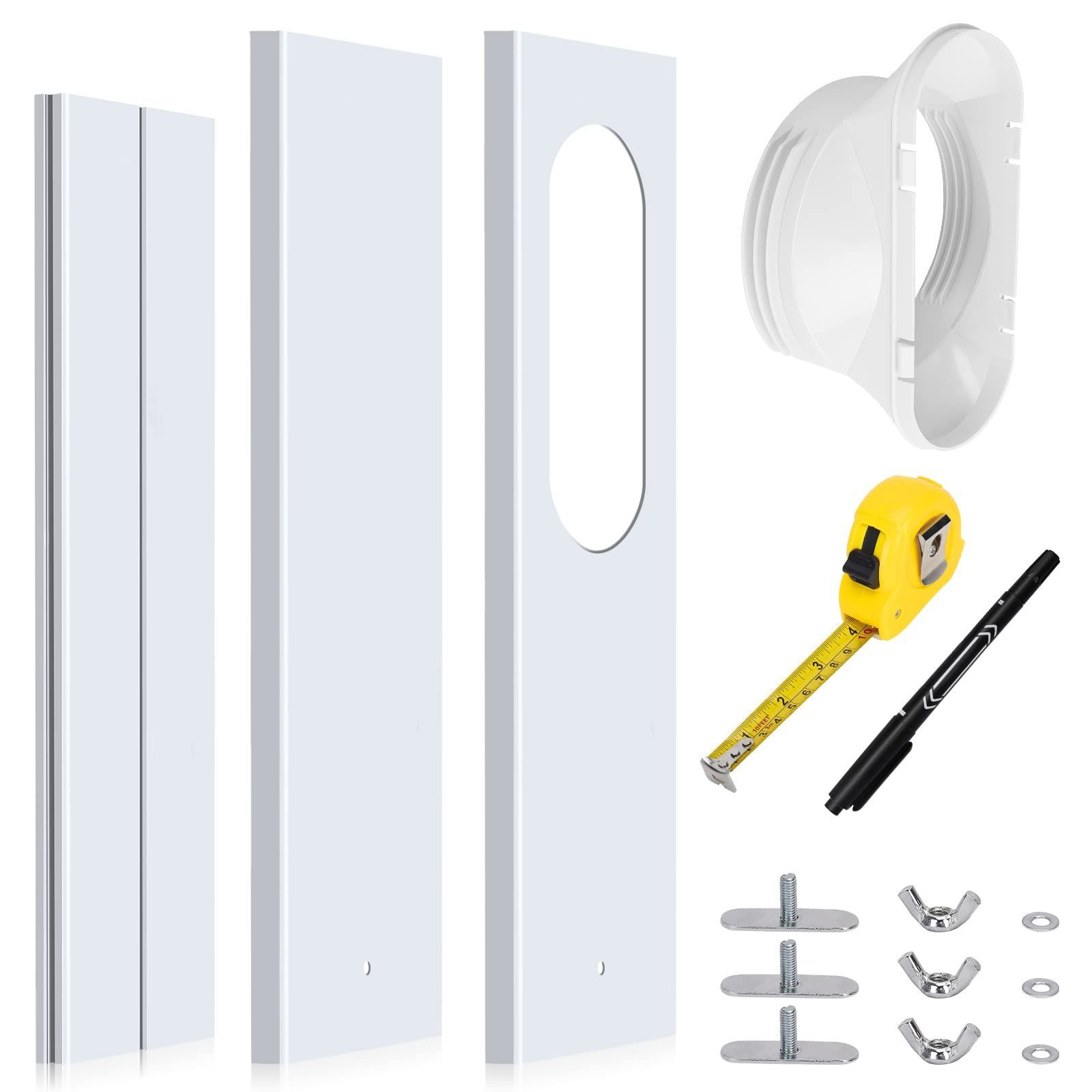 Yooson 窓用ダクトパネル スポットクーラー用 サッシに換気パネル 通気よく 換気ダクトセット スポットエアコンに対応 ウィンドシールド3枚セット 67cmから180cmまでの長さ 隙間なし 独特な溝設計 排気ホース130ｍｍと150ｍｍ口径対応 頑丈で耐