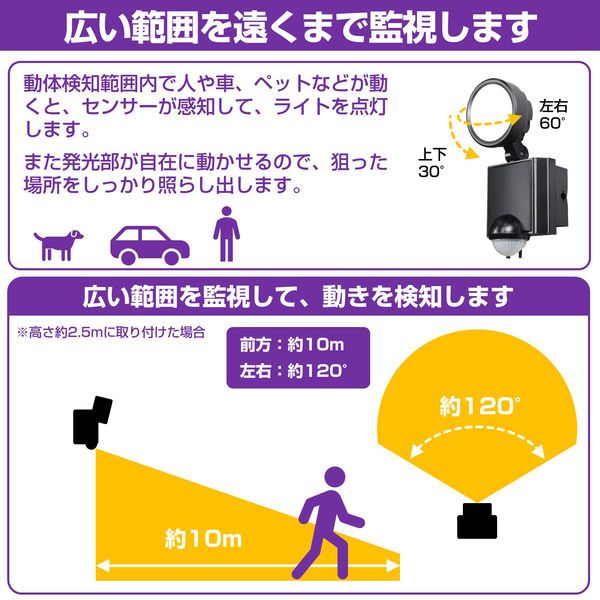 ELPA 防犯ライト ACコンセント式 1灯 600ルーメン ESL SS 801 AC 防犯アラーム センサー 防犯 セーフティ