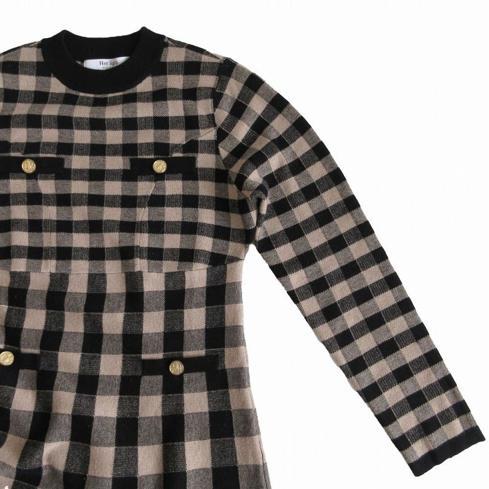 Herlipto Plaid Jacquard Knit Dress（herlipto Plaid Jacquard