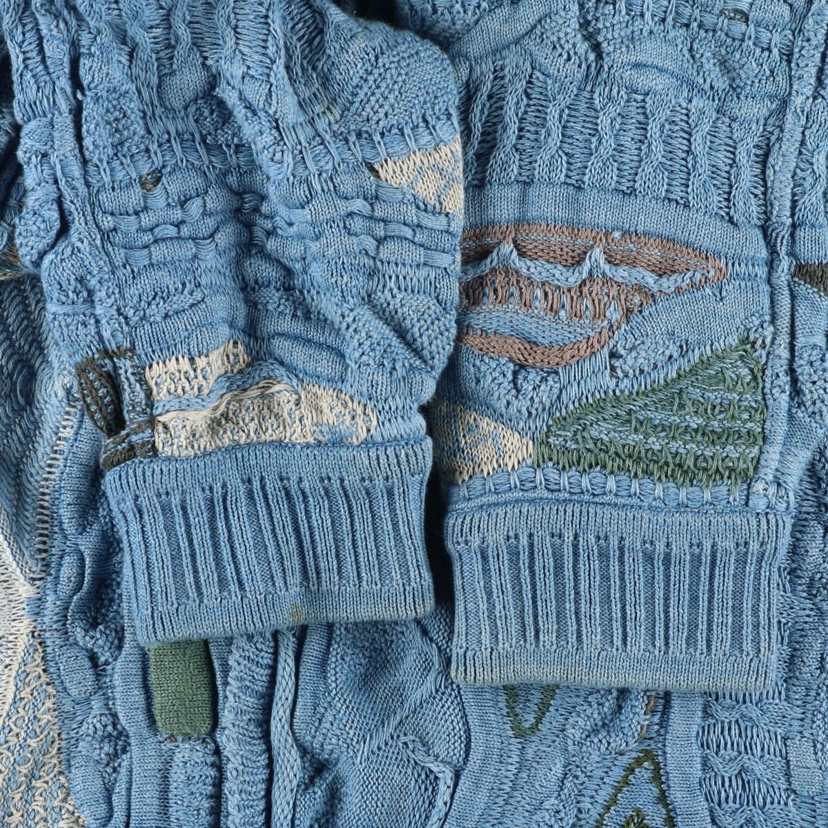 古着 クージー COOGI BLUES 総柄 3Dニットセーター オーストラリア製 