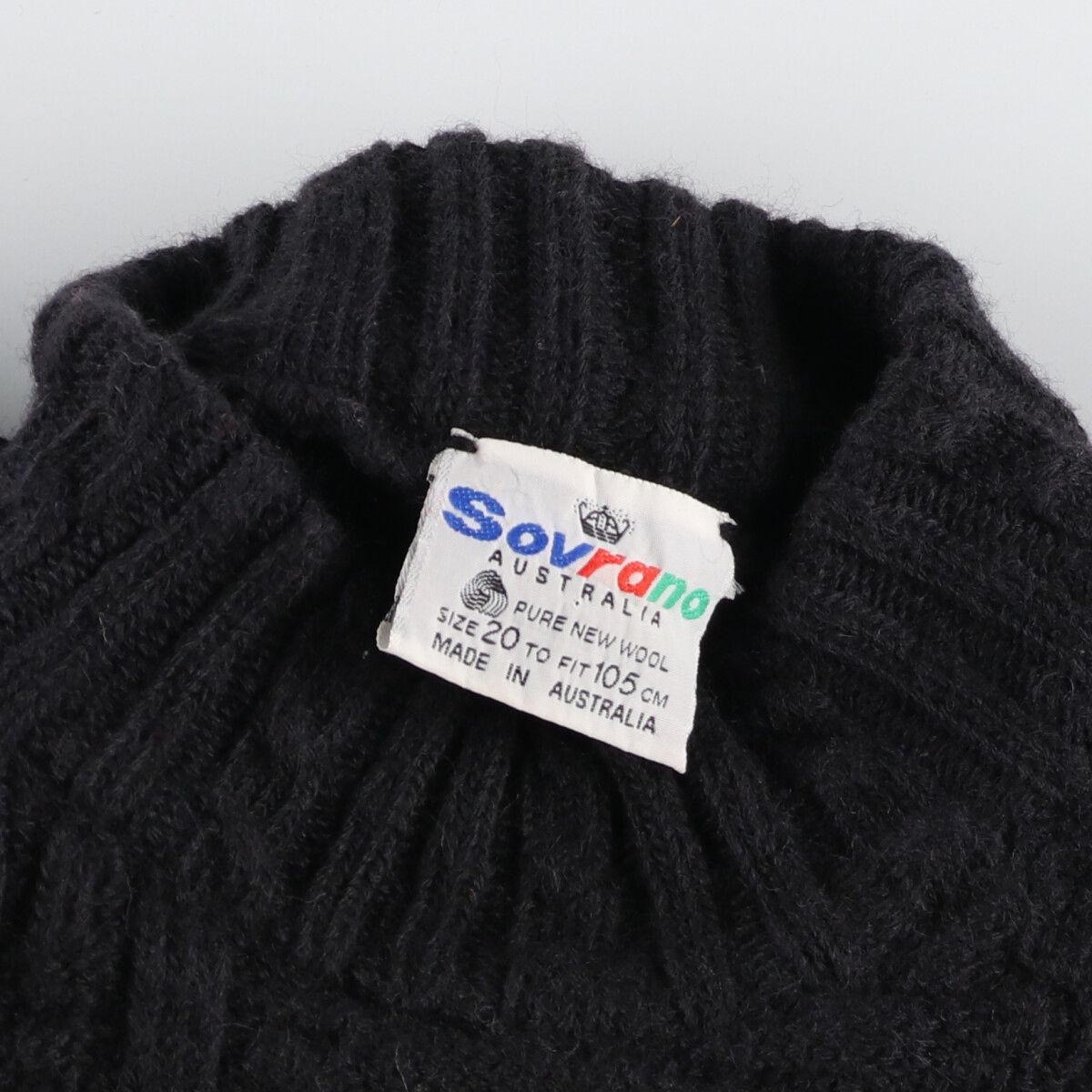 古着 SOVRANO ハイネック ウールニットセーター オーストラリア