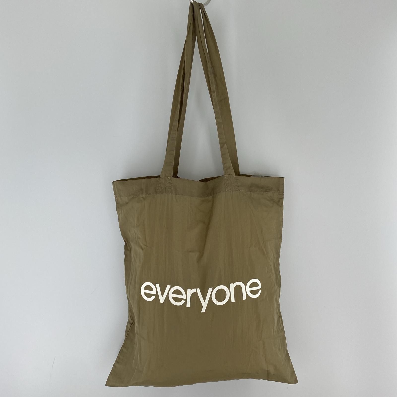everyone トートバッグ　カーキ everyone エブリワン プリント ナイロントートバッグ/カーキ