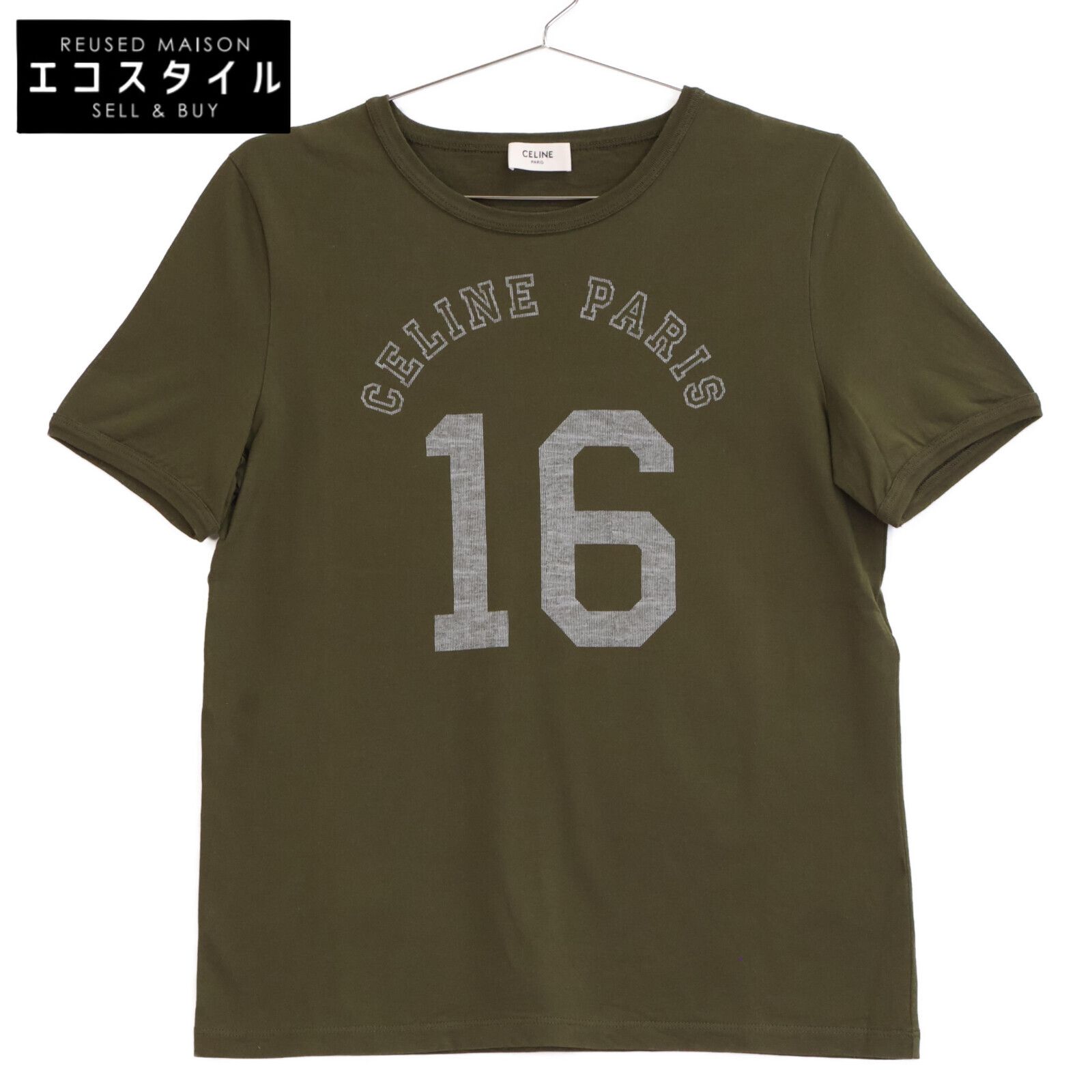 CELINE セリーヌ ｶｰｷ ﾛｺﾞ ｸﾙｰﾈｯｸ Tｼｬﾂ M