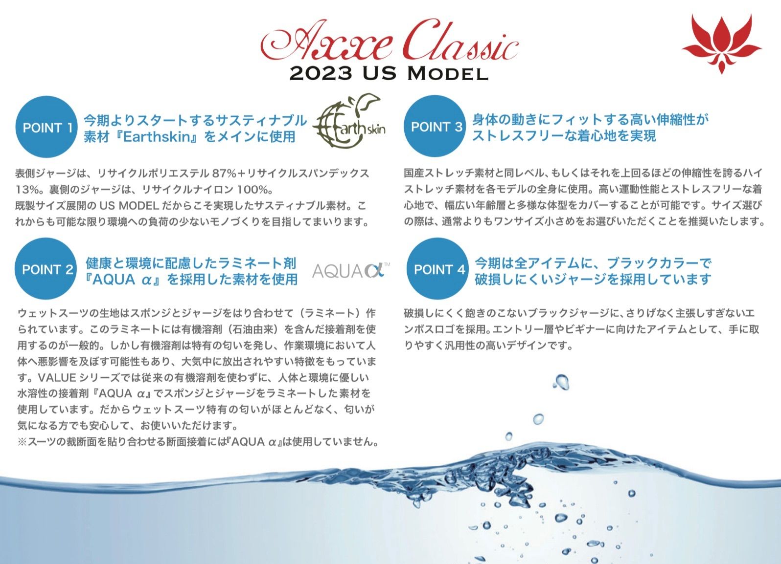 Axxe Classic レディス 2mmジャージジャケットML 2023 USモデル