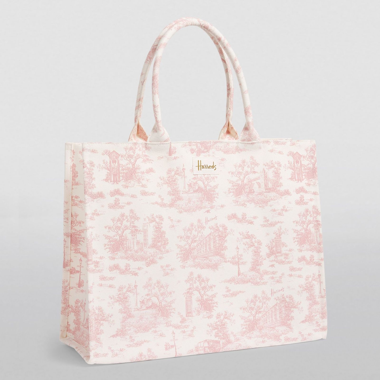 新品ハロッズトワルドジュイコットンキャンバストートバッグピンクS