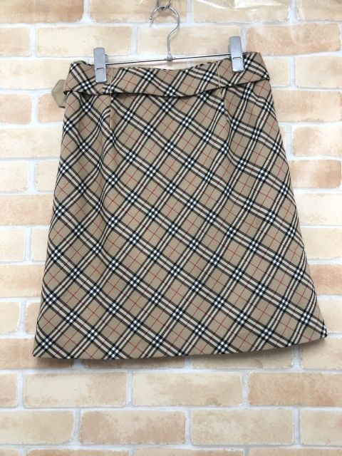 BURBERRY BLUE LABEL バーバリー スカート A166 BURBERRY BLUE LABEL スカート ノバチェック プリーツ 36