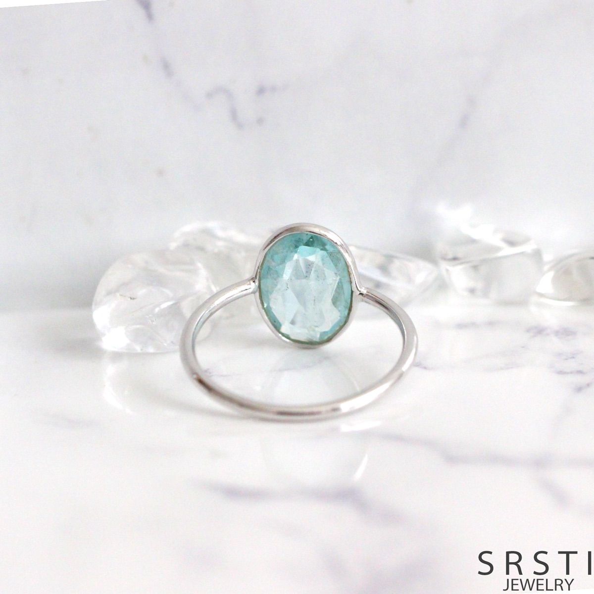 アクアマリンSV925リングB - メルカリ