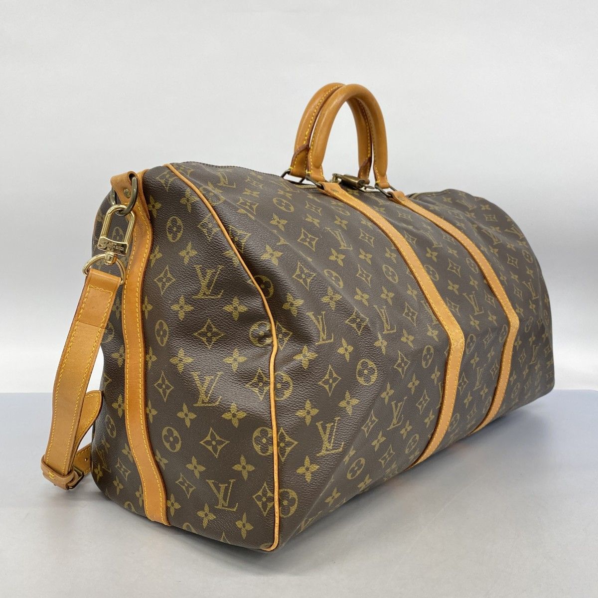 5mc2929 ルイヴィトン ボストンバッグ モノグラム キーポルバンドリエール55 M41414 ブラウン メンズ レディース ユニセックス