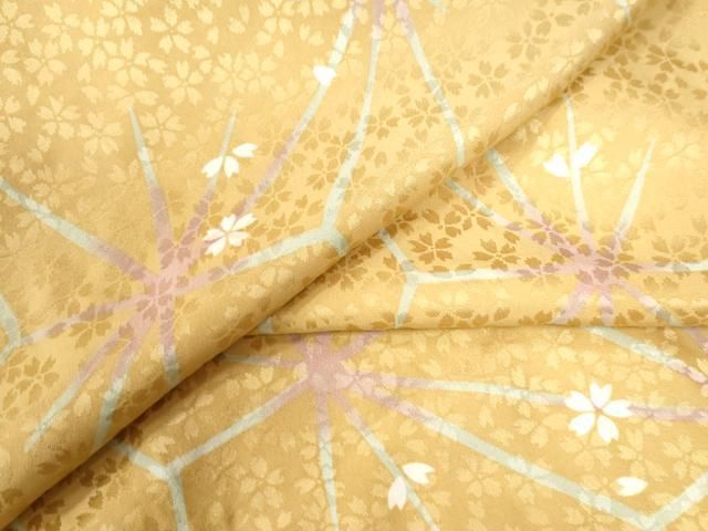 平和屋着物○長襦袢 無双仕立て 麻の葉舞桜文 正絹 逸品 CAAW7286yc