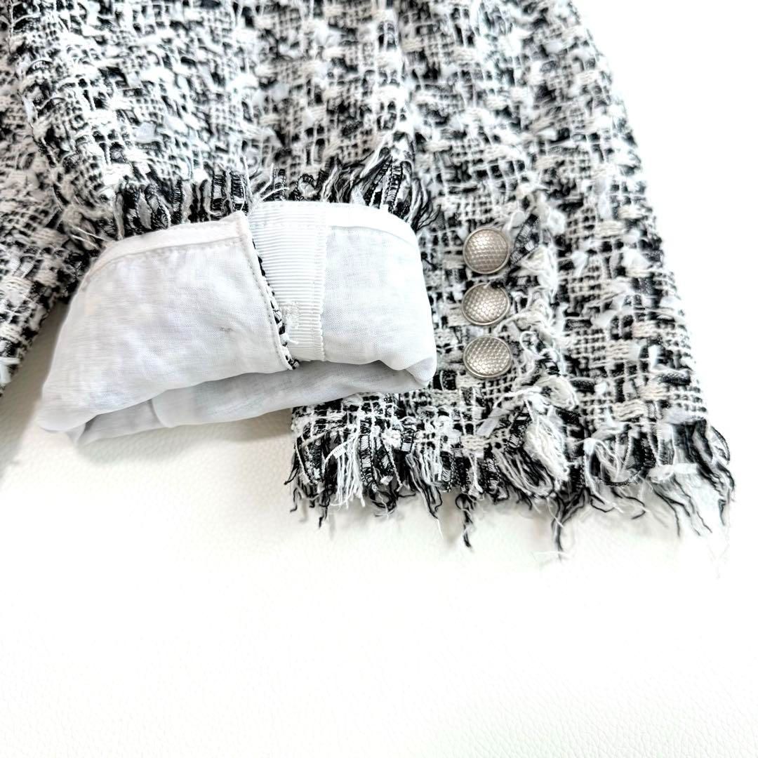 マルティニーク ツイード フリンジ ノーカラーコート ロング - メルカリ