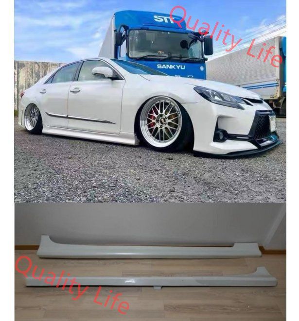 ブラック トヨタ マークX GRX系 サイドステップ サイドスカートスポイラー ブラック】トヨタ マークX GRX サイドステップ サイドスカート