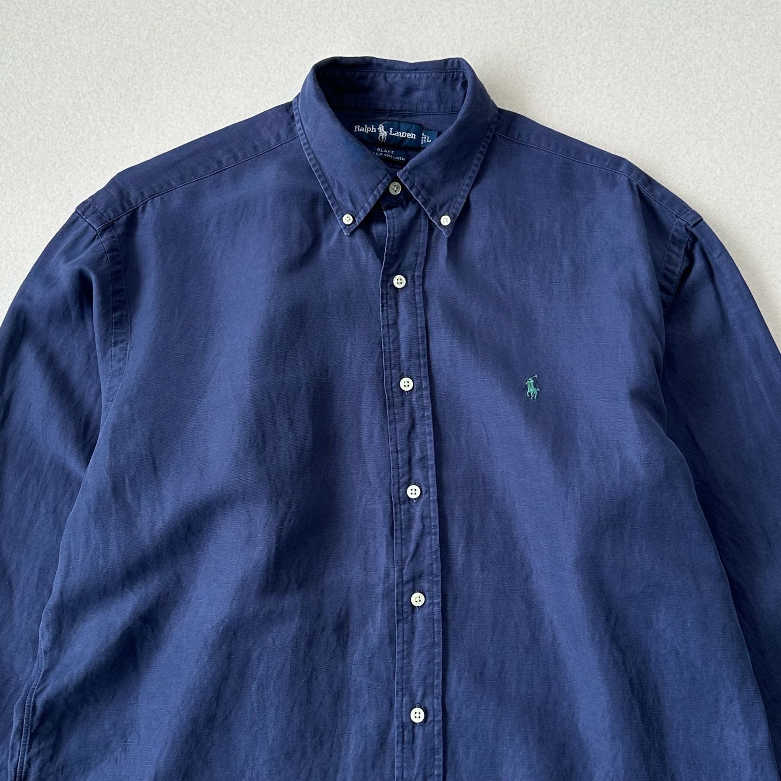 Ralph Lauren 90s BLAKE シャツ リネン ネイビー 4L Ralph Lauren 90s BLAKE シャツ リネン ネイビー 4L - メルカリ