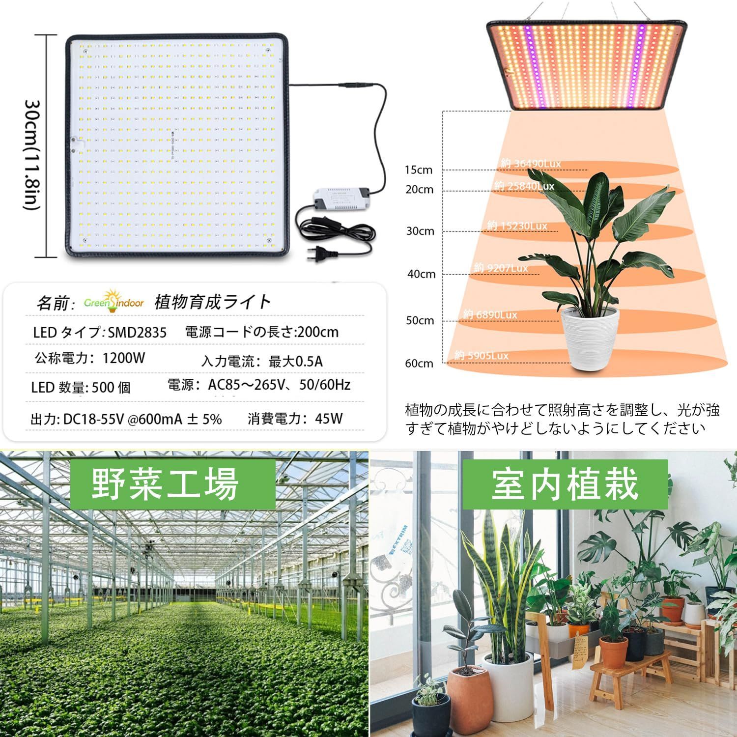 数量限定】水耕栽培 育成ライト 多肉植物 観葉植物 室内栽培 育成用