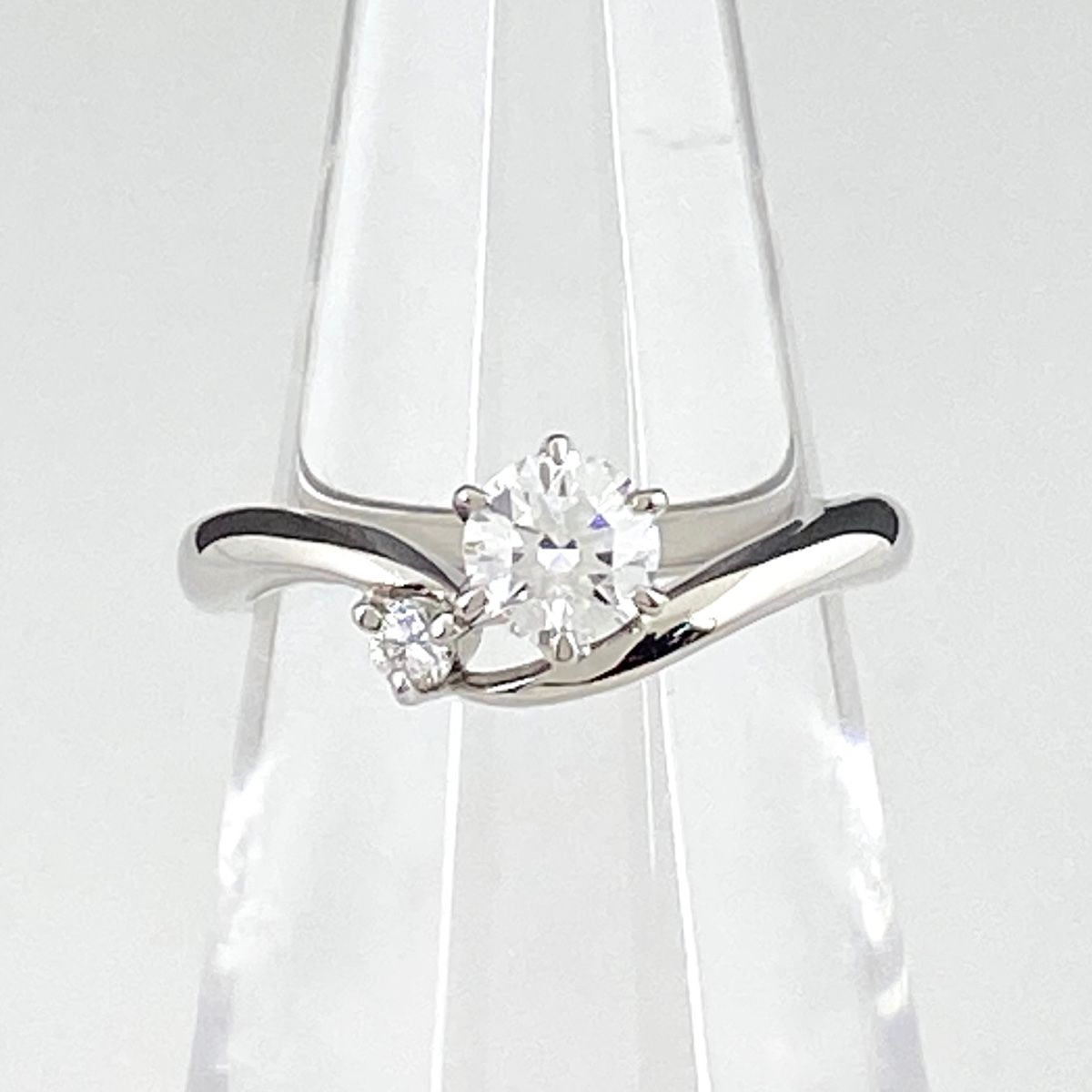 ダイヤモンド デザインリング プラチナ メレダイヤ 指輪 リング 8号 