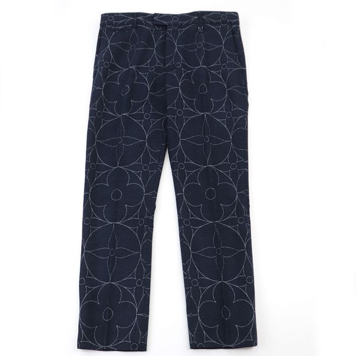 Louis Vuitton 21SS モノグラム フラワー スラックスパンツ 新品同様】 ルイ・ヴィトン 2021年製 モノグラムフラワー 総柄ステッチ