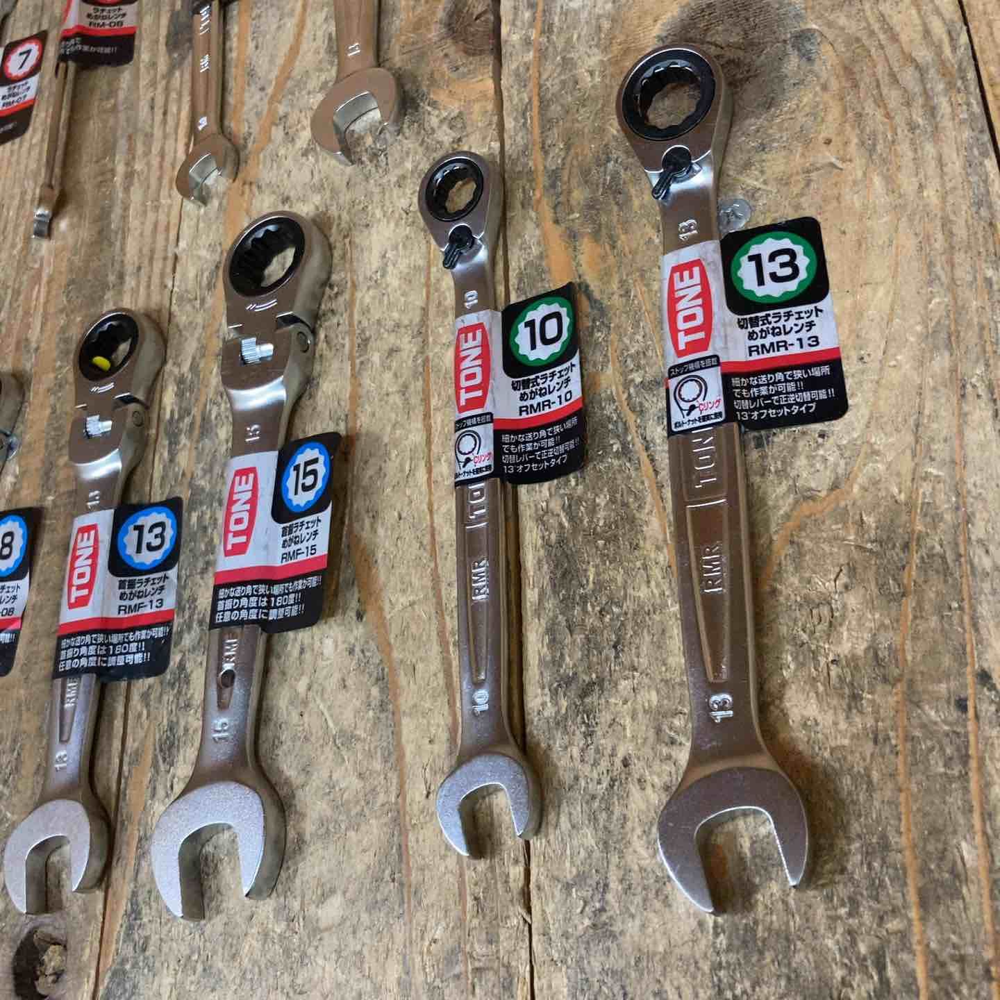 トネ TONE ラチェットメガネレンチ RM-07 17 首振 RMF-07 15 切替式 RMR-10 13 合計11本セット 所沢店 LAWEED_CL