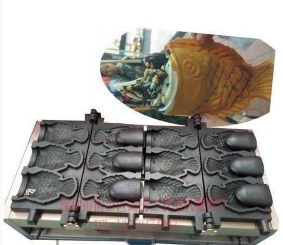 送料無料 アイスコーン たい焼き器 業務用 ホームパーティー 商業用 110V 6個作成可
