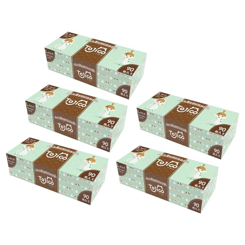 トジコ うんちが臭わない袋 うんち臭を閉じ込める袋 犬 猫 ペット 消臭袋 におわない袋 うんち袋 防臭袋 処理袋 トイレ袋 ゴミ袋 (L 90枚, 5個) 0