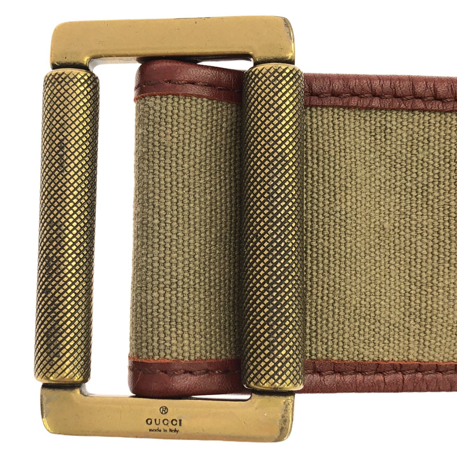グッチ GUCCI ベルト ベルト 衣料品 メンズ レディース カーキ系 109351･1476･95･38 【中古】 グッチ GUCCI ベルト ベルト 109351・1476・95・38 カーキxレッド
