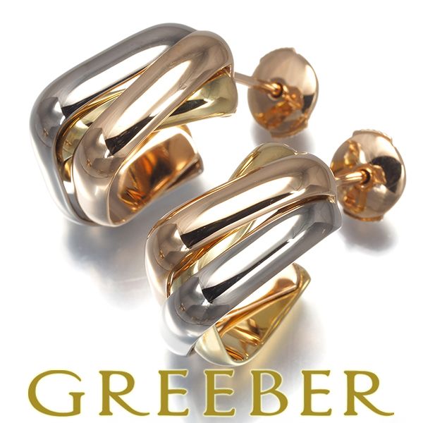 カルティエ トリニティピアス スリーカラー クッション K18YG/WG/PG