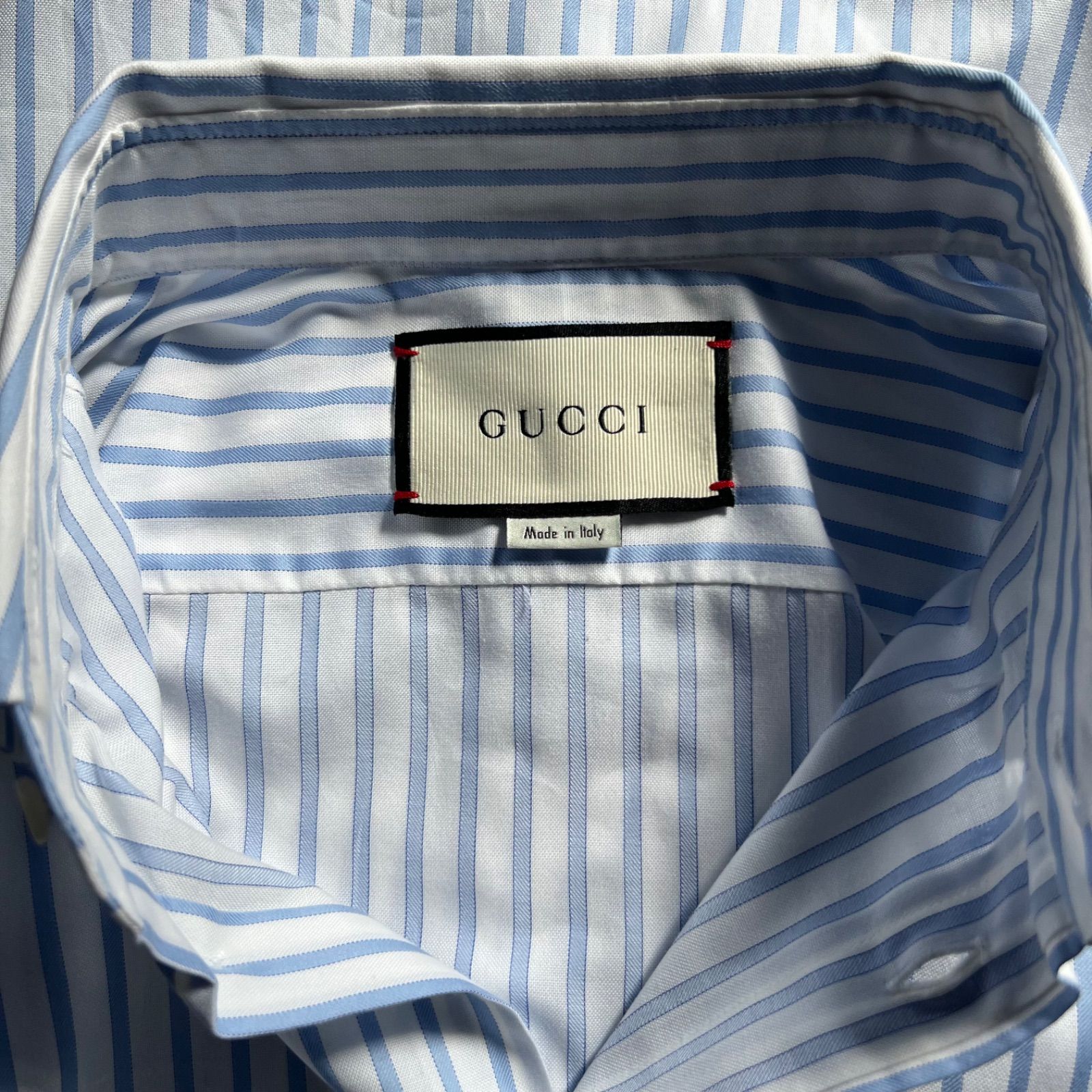 【タグ付きレア商品】GUCCI　グッチ　クラシックストライプシャツ　メンズ　46サイズ