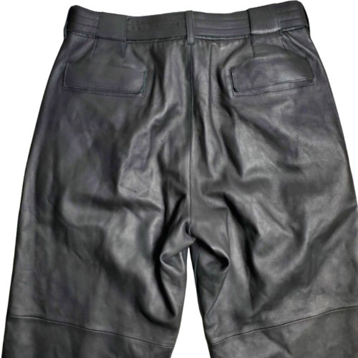 YOKE 21AW BELTED LEATHER 2TUCK TROUSERS ラムレザーパンツ