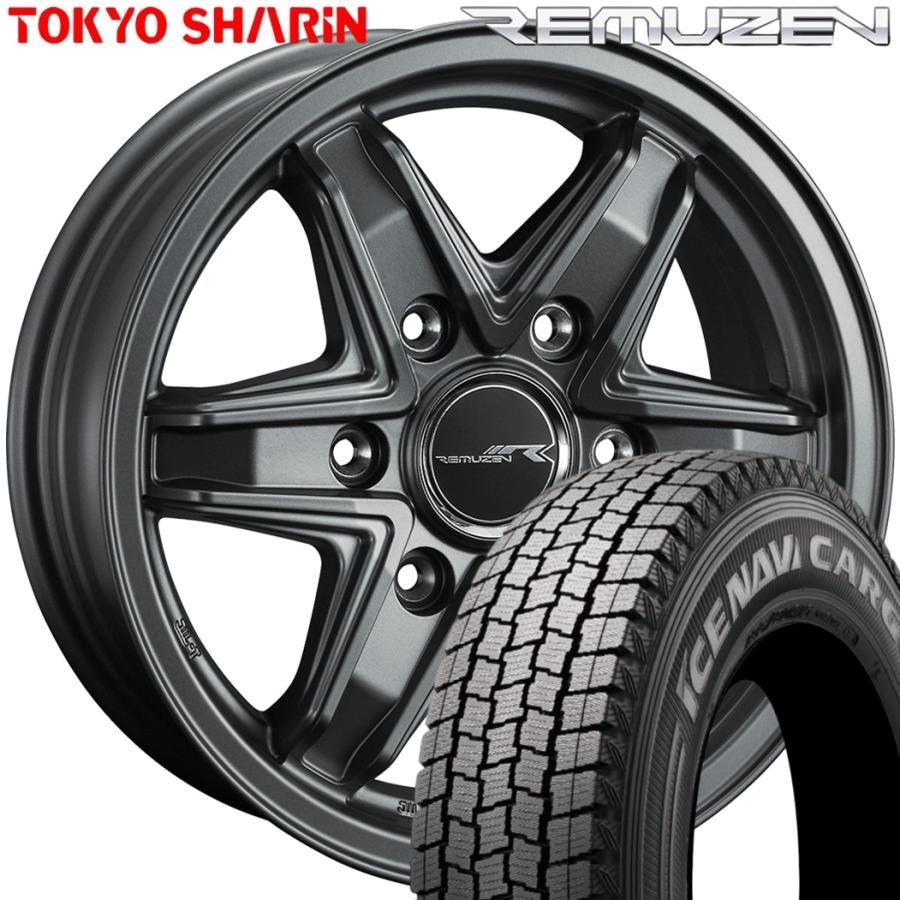 期間 スタッドレス TOKYO SHARIN 東京車輪 REMUZEN レミューゼン 15ｘ6.0 ＋33 6H 139.7 マットガンメタ ｘ４本 製アイスナビカーゴ195 80R15
