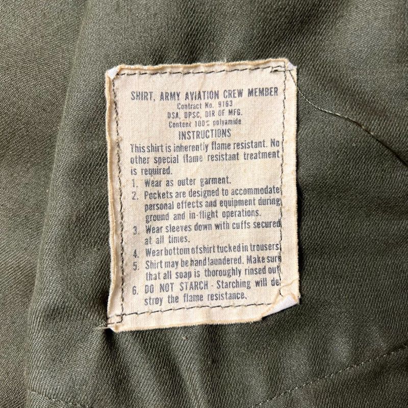 70s 米軍実物 US ARMY ノーメックス ヘリクルー シャツ M-S / 70年代
