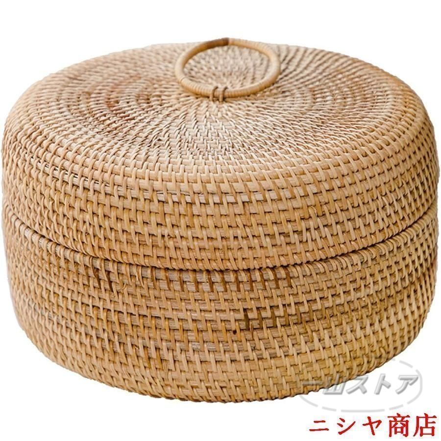 籐の茶櫃　未使用　籐かご　物入れ 籐の茶櫃 未使用 籐かご 物入れ 籐 ラタン バスケット ボックス