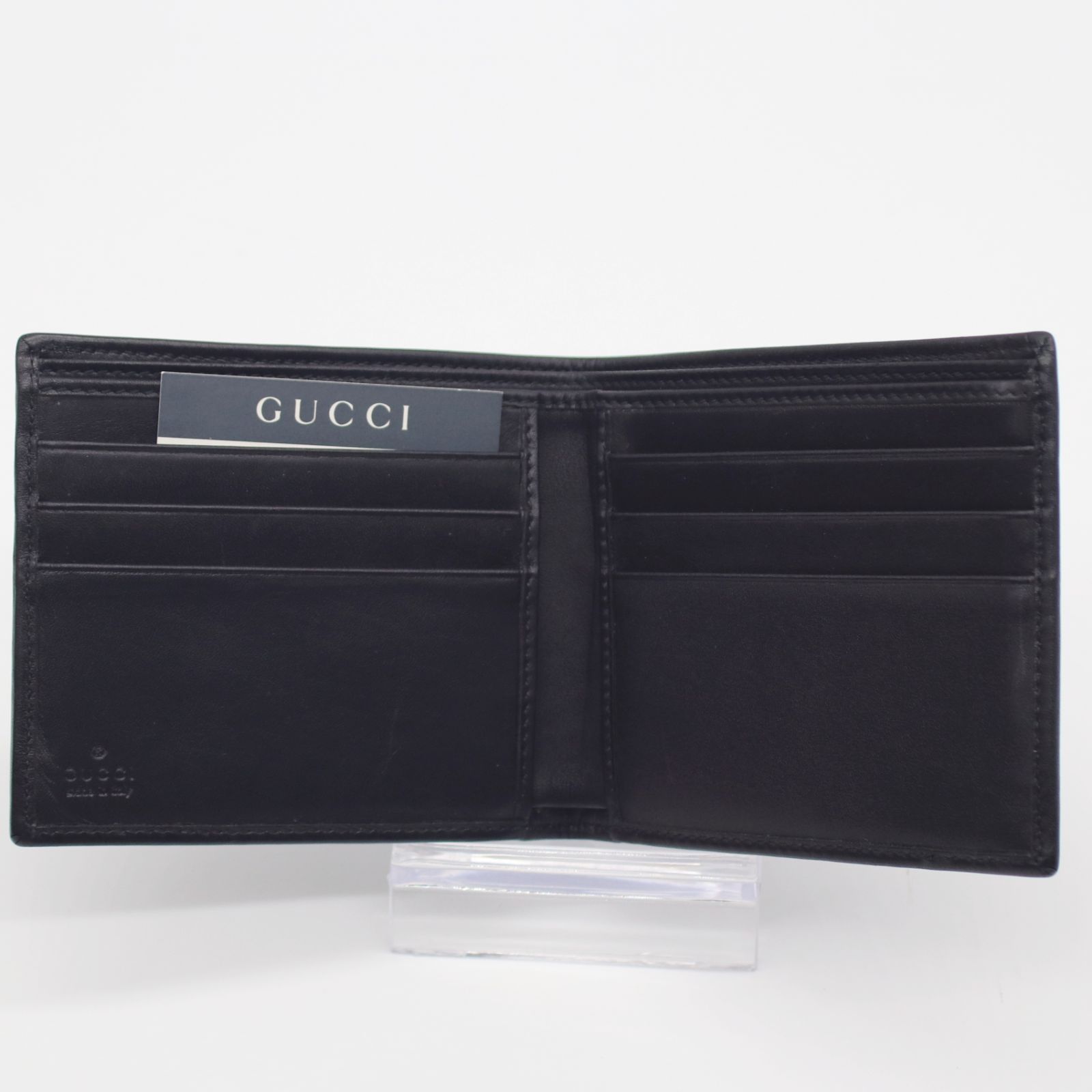 未使用 GUCCI グッチ GG柄 二つ折り ウォレット 財布 ブラック