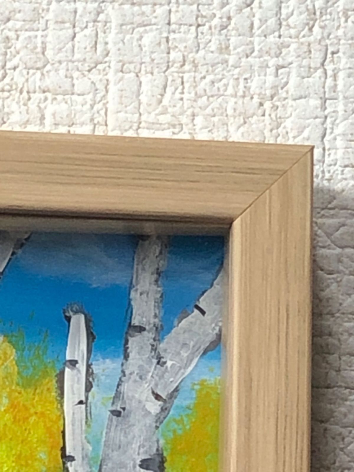 絵画「波打ち際の岩」アクリル絵/新品額縁