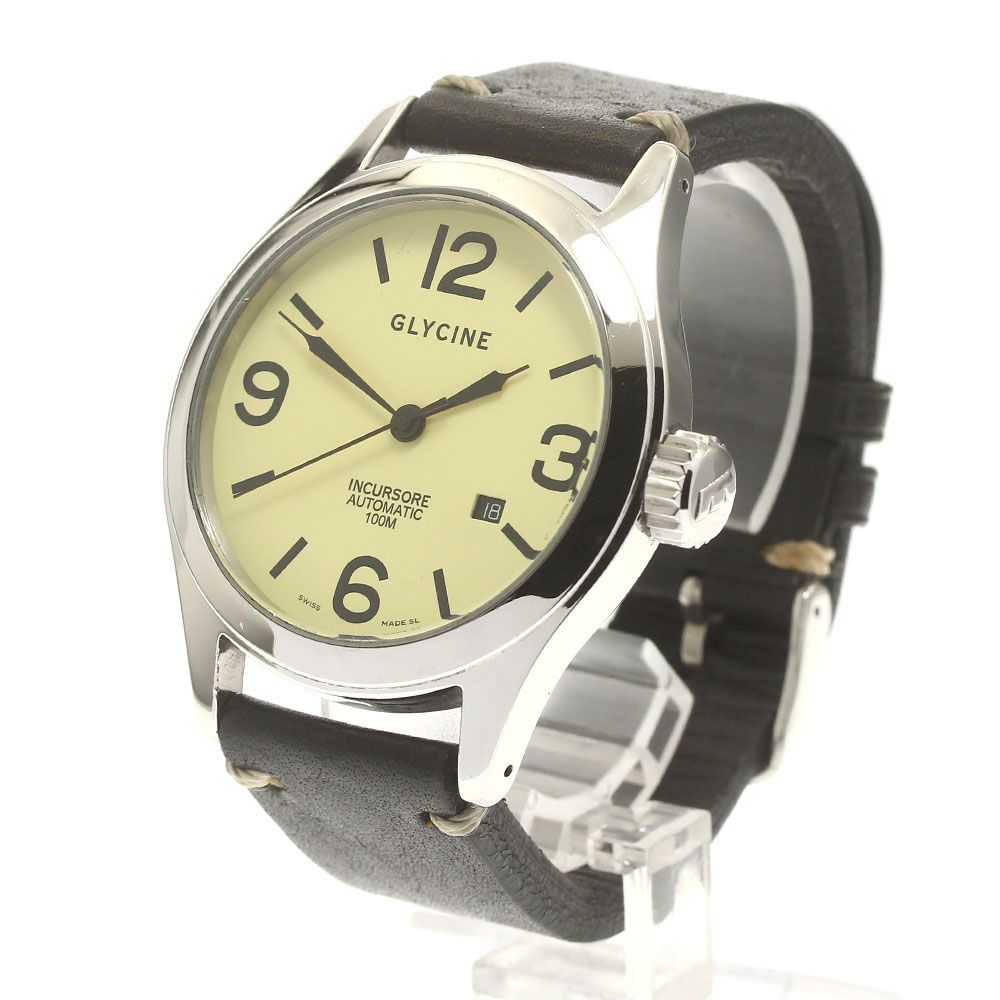 GLYCINE(グリシン) 腕時計 インクルソーレ 3821 メンズ 裏スケ 黒 グリシン GLYCINE 3821 インクルソーレ デイト 自動巻き メンズ