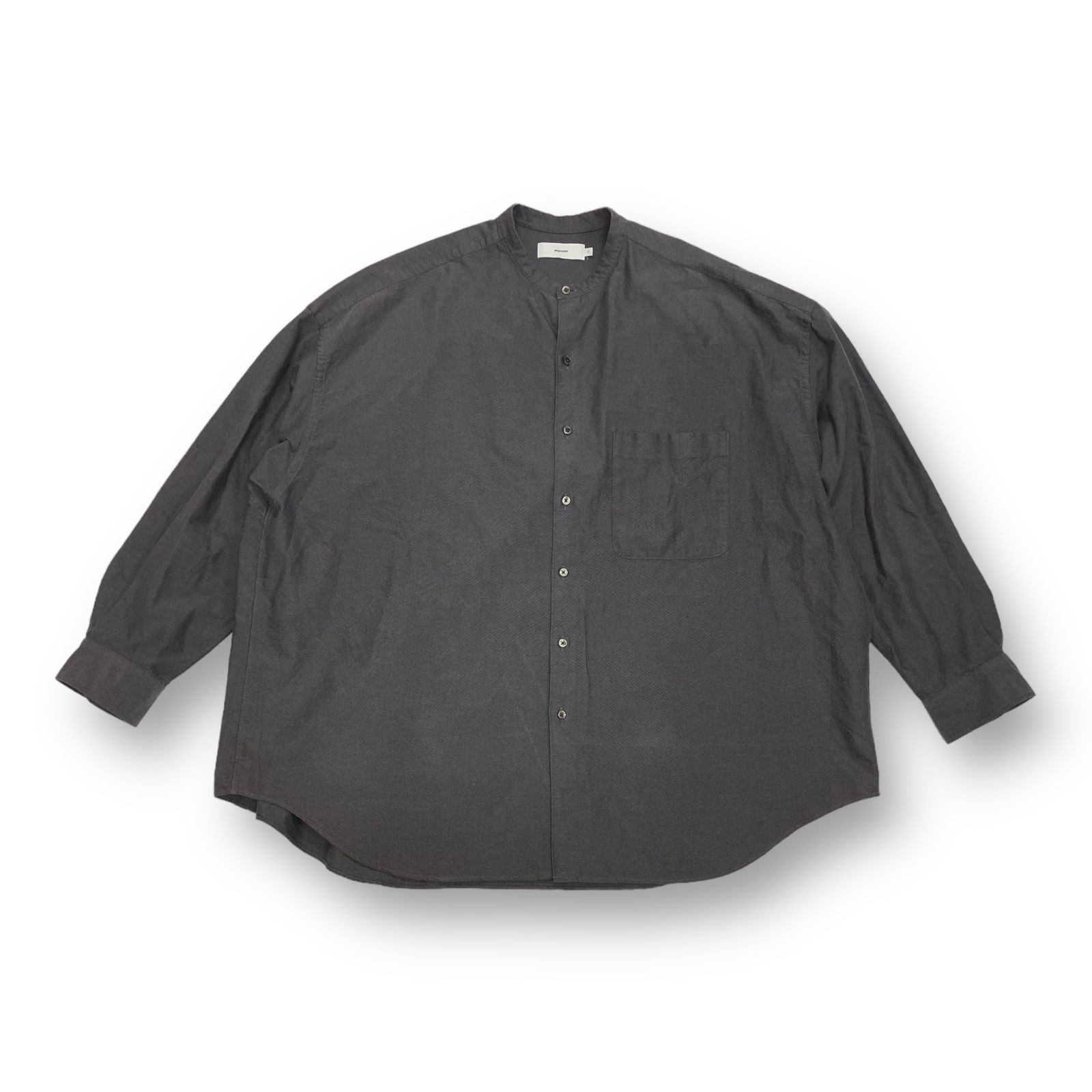 定価22000円 Graphpaper 21AW Oxford Oversized Band Collar Shirt オックスフォード  オーバーサイズ バンドカラー シャツ グラフペーパー GM213-50137B グレー F 56919A - メルカリ