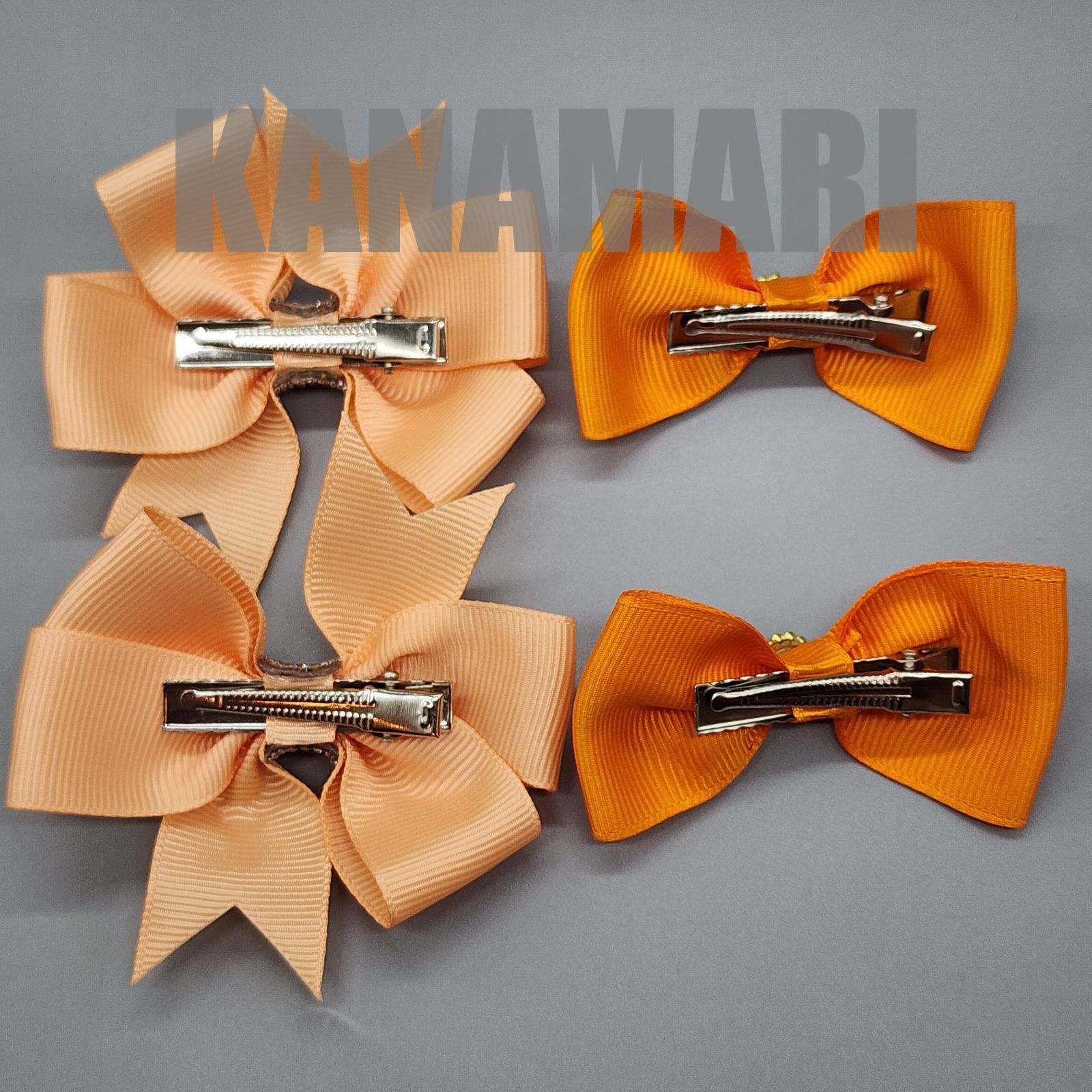 極美品】箱・巾着つき☆フェラガモ バレッタ オレンジ×ゴールド h-014