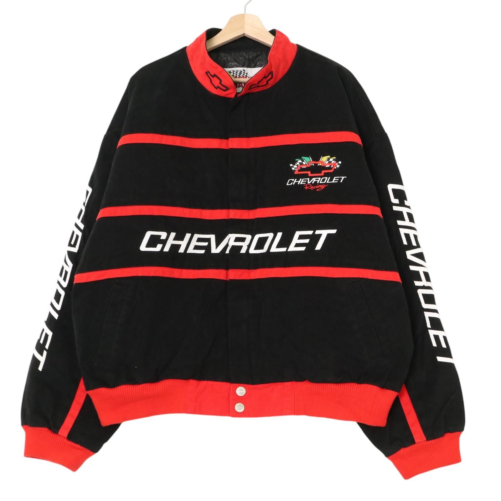RACING CHAMPIONS APPAREL CHEVROLET シボレー レーシングジャケット ブラック (メンズ XL) 中古 古着 A3986