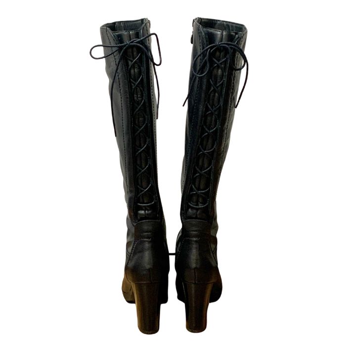 極美品 ペリーコ 36 23.0 TAXI ロングブーツ レザー ブラック 極美品