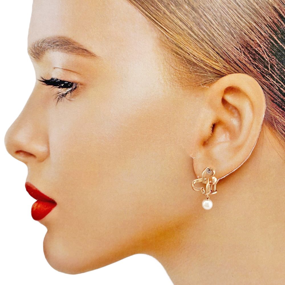 ミキモト イヤリング 18金 K18ピンクゴールド パール レディース  