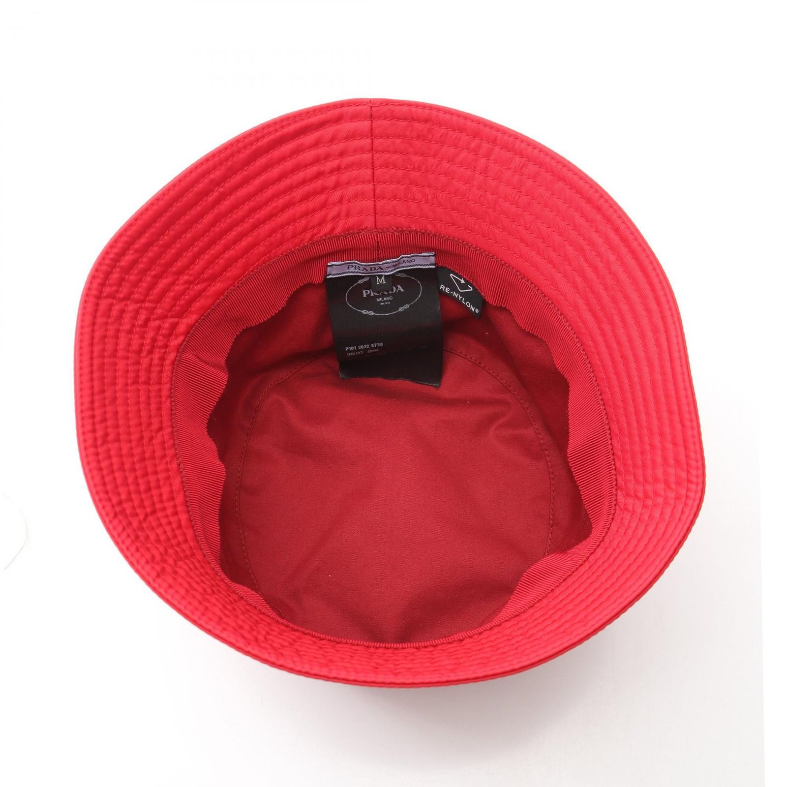 プラダ PRADA ハット Re-Nylon 1HC137 レッド ナイロン バケットハット 