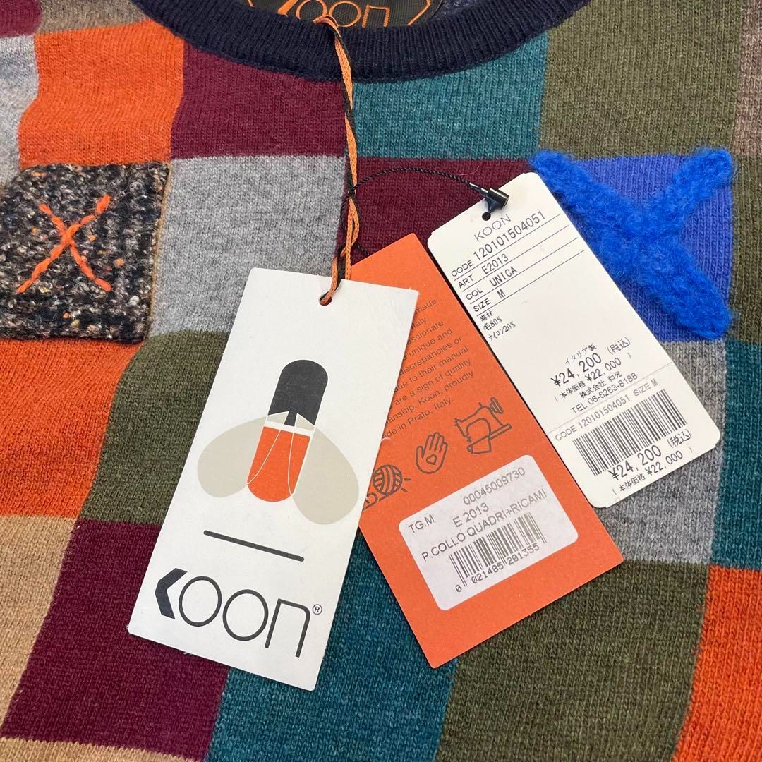 KOON クーン ブロックチェックセーターM - メルカリ