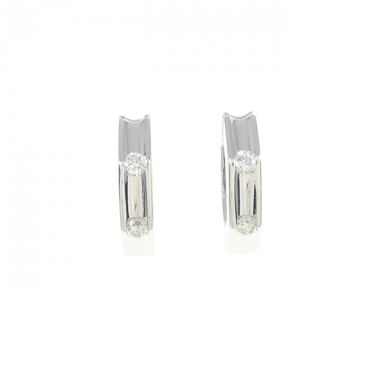 K18WG ダイヤモンド イヤリング 0.12CT