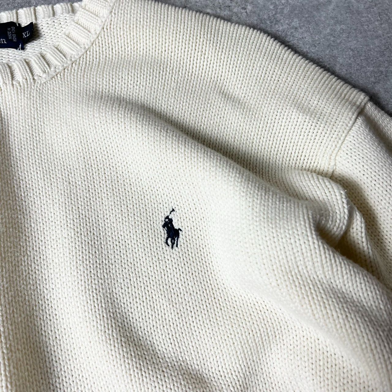 90s POLO RALPH LAUREN コットン ニット セーター XL / 90年代 