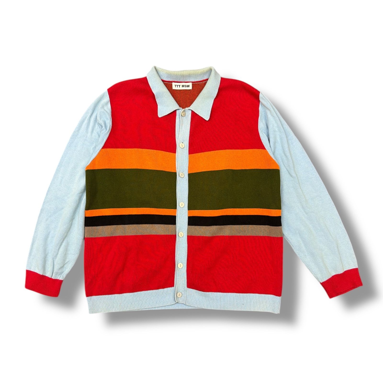 TTT MSW Border Knit Cardigan L TTT MSW 22aw boarder knit cardigan