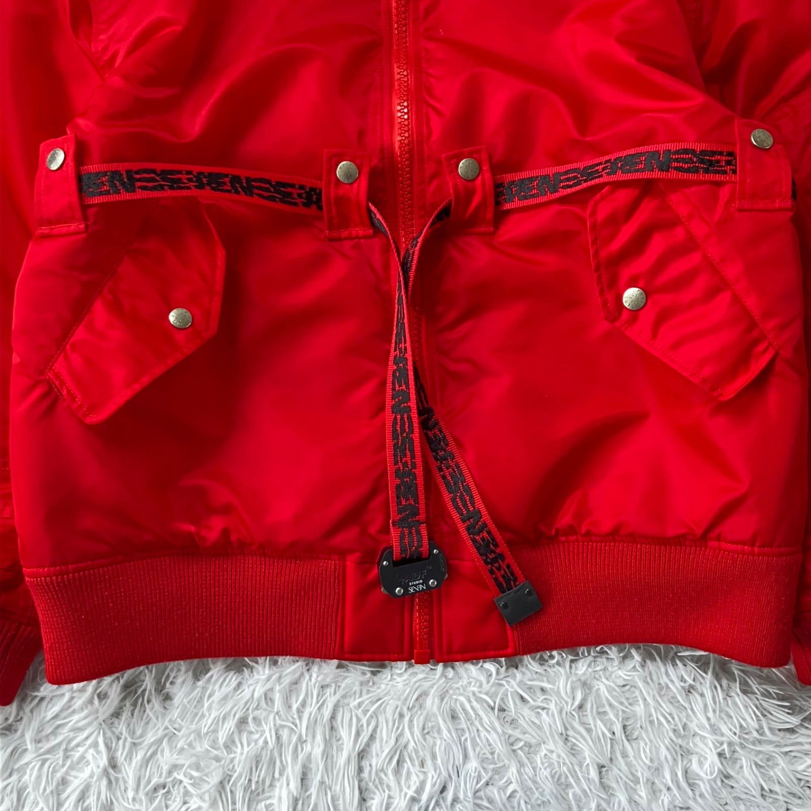 状態良 STUDIO SEVEN レッド MA-1ジャケット 2043 ボンバー