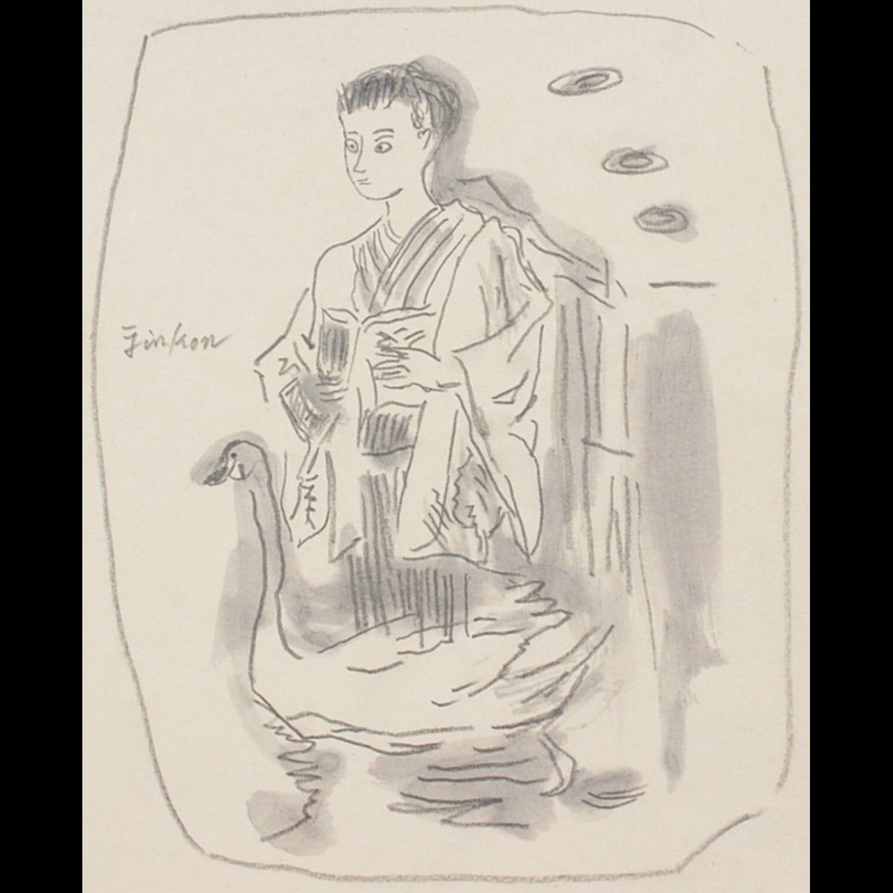 野間仁根 人物画 肉筆鉛筆画 デッサン 楾 V333.5-OS13