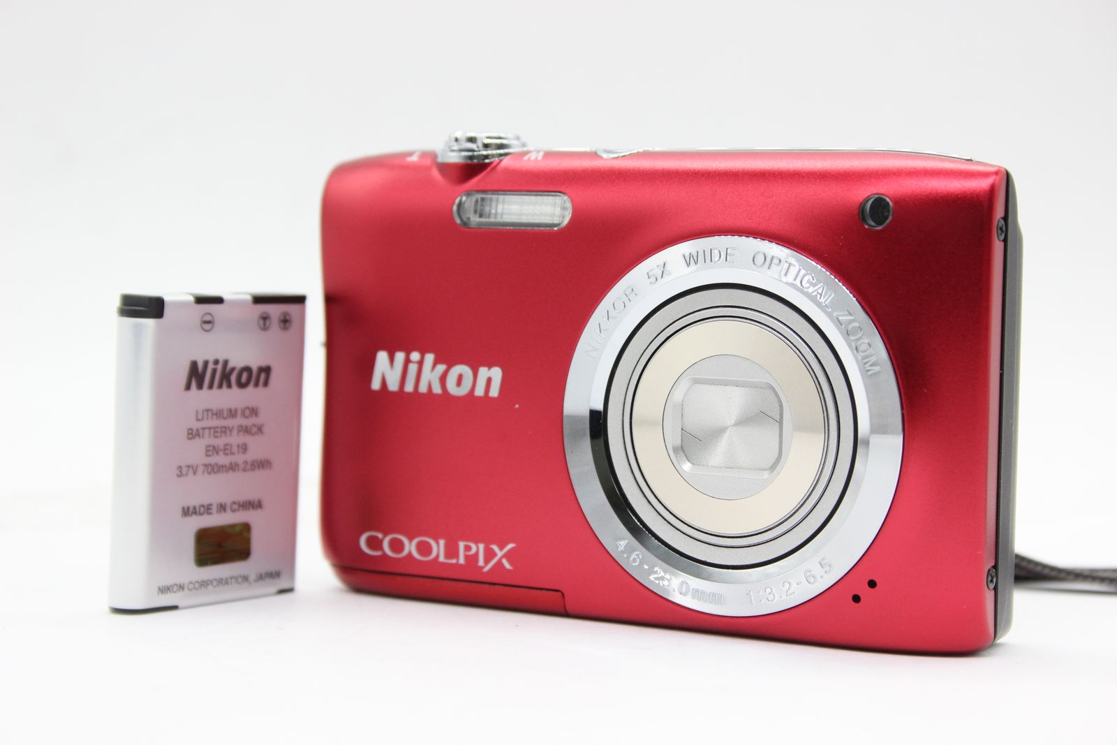 美品 返品保証】 ニコン Nikon Coolpix S2900 レッド Nikkor 5x Wide