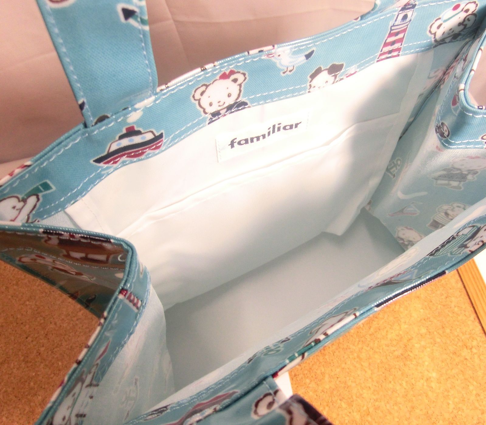 中古美品 familiar ファミリア トートバッグ ビニール