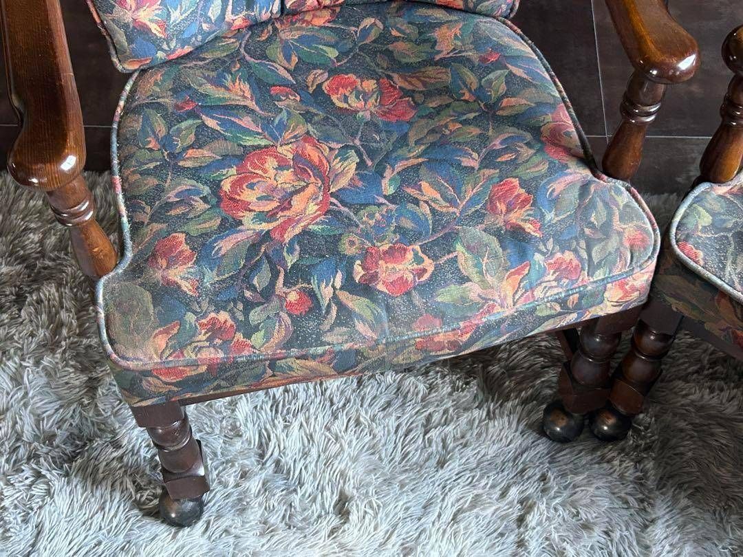 ②カリモク karimoku アームチェア　ヴィンテージチェア　2脚セット　GZ カリモク / karimoku アームチェア【2】ブルー オールドカリモク