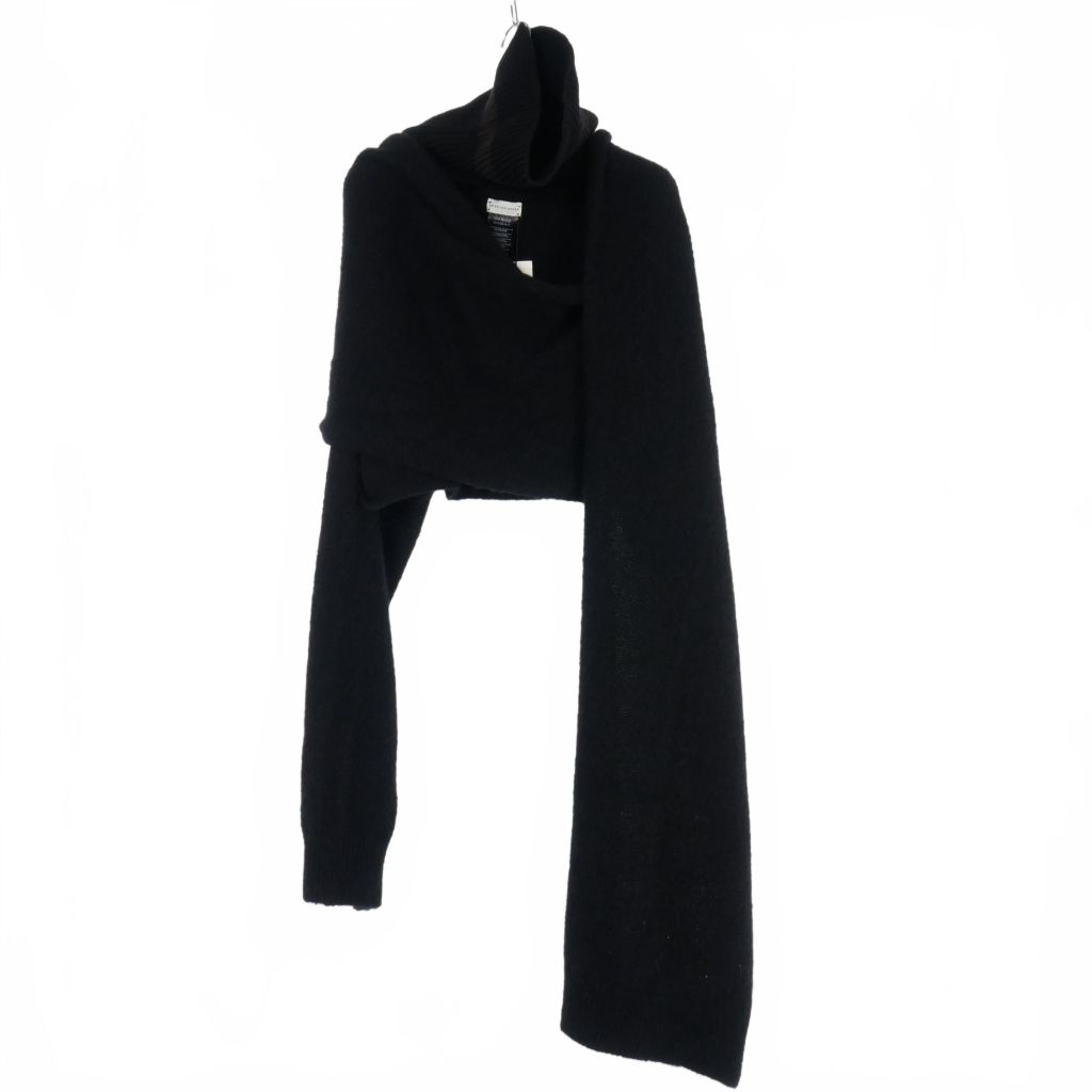 ドリスヴァンノッテン DRIES VAN NOTEN 24AW Funnel Neck Scarf ファンネルネック マフラー アシンメトリー 黒  ブラック 242-021248-9719