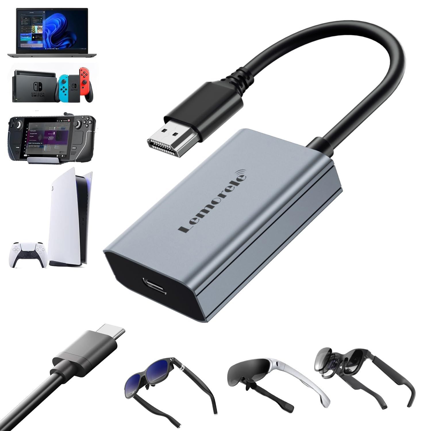 スペースグレイ HDMI to USB C 交換アダプター 4K@60Hz Xreal hub/VITURE One AR/RayNeoスマートグラス  モニター拡張 変換アダプターHDMI 交換 Adapter ARグラス Xreal Air2 pro/Rok - メルカリ