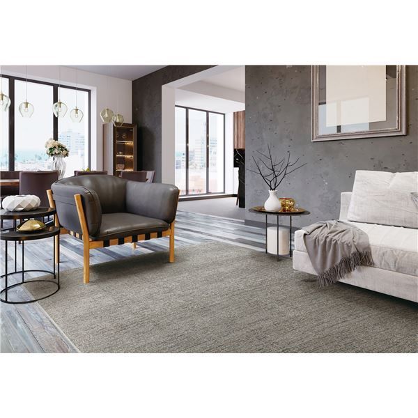 防炎 ラグマット/絨毯 【約200×250cm グレー】 ホットカーペット対応 